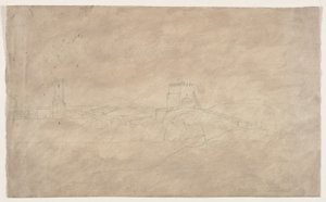 Fortified Bridge over River by Thomas Cole